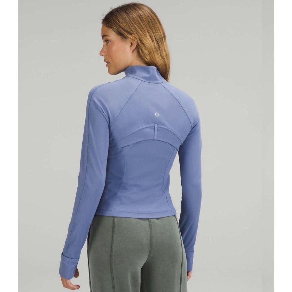 Lululemon Nulu Cropped Define Jacket Water Drop Blue Size 6 Full Zip EUC LW3FRUS